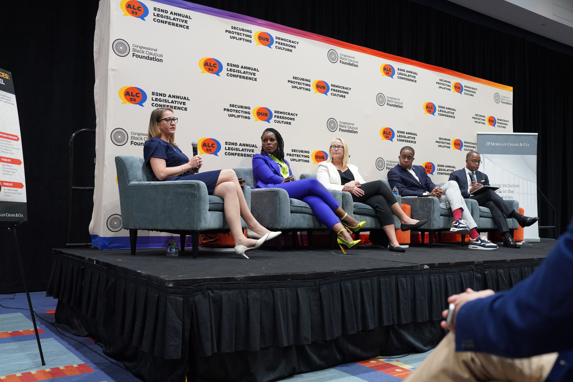 Corporate event photographer Baltimore capturing an executive panel discussion